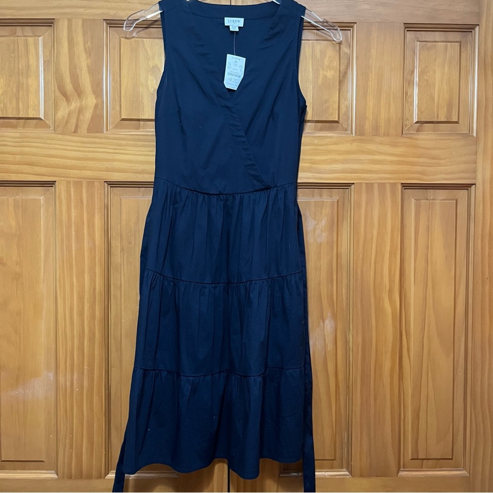 J. Crew Navy Blue Tiered Dress Size 00 NWT